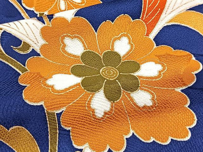 平和屋着物●豪華振袖　駒刺繍　更紗花文　三越扱い　正絹　逸品　BAAY9326yc