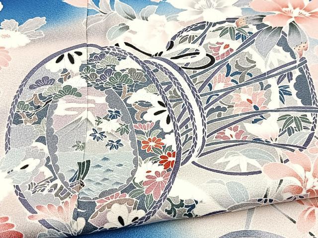 平和屋着物■訪問着　友禅　楽器花文　暈し染め　正絹　逸品　BAAY9328yc