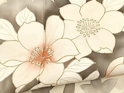 平和屋着物■訪問着　草花文　暈し染め　金彩　正絹　逸品　BAAY9331yc