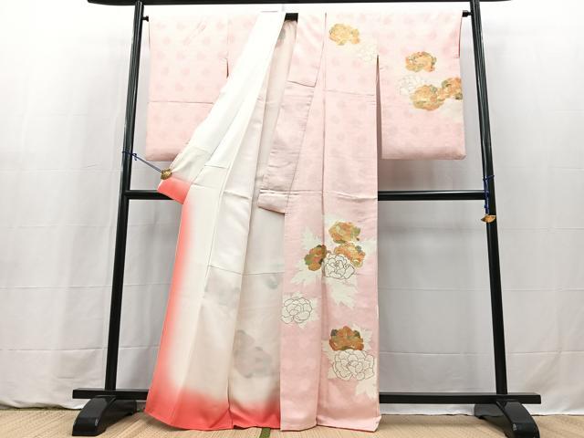 平和屋着物■訪問着　駒刺繍　草花文　金彩　正絹　逸品　BAAY9333yc