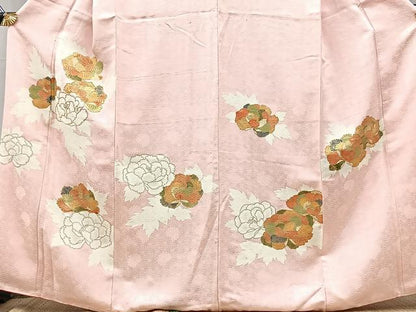 平和屋着物■訪問着　駒刺繍　草花文　金彩　正絹　逸品　BAAY9333yc