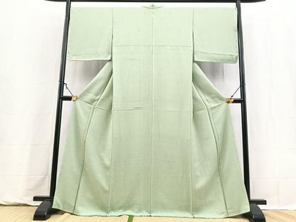 平和屋着物●上質な色無地　寿光織　花尽くし地紋　柳鼠色　さが美扱い　正絹　逸品　未使用　BAAY9362yc