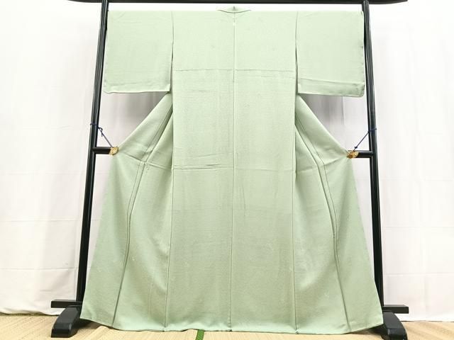 平和屋着物●上質な色無地　寿光織　花尽くし地紋　柳鼠色　さが美扱い　正絹　逸品　未使用　BAAY9362yc