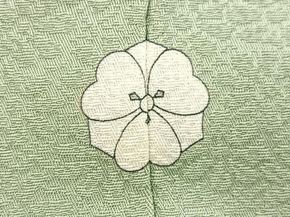平和屋着物●上質な色無地　寿光織　花尽くし地紋　柳鼠色　さが美扱い　正絹　逸品　未使用　BAAY9362yc