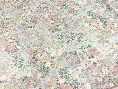 平和屋着物●上質な小紋　草花文　正絹　逸品　BAAY9380yc