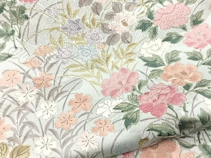 平和屋着物●上質な小紋　草花文　正絹　逸品　BAAY9380yc