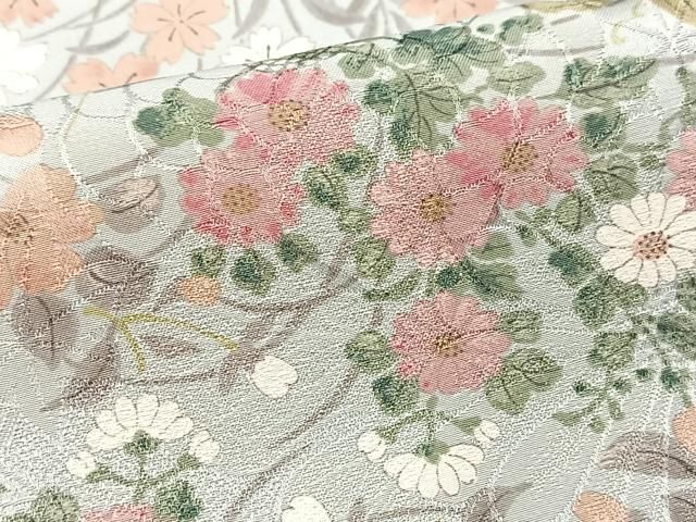 平和屋着物●上質な小紋　草花文　正絹　逸品　BAAY9380yc