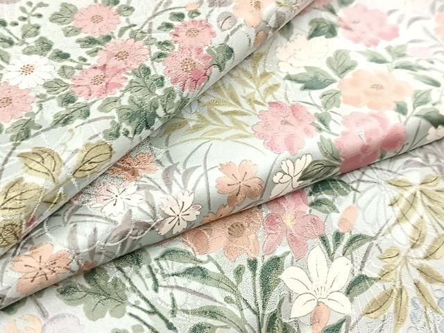 平和屋着物●上質な小紋　草花文　正絹　逸品　BAAY9380yc