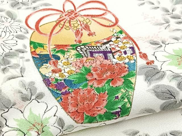 平和屋着物■上質な小紋　仕覆花文　金彩　正絹　逸品　BAAY9405yc