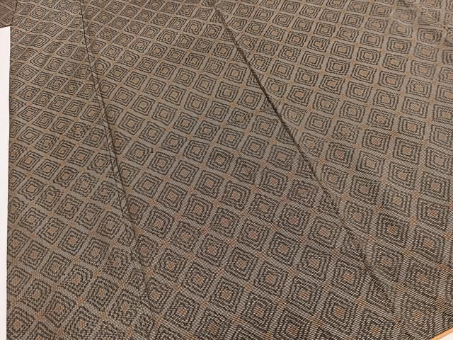 平和屋着物■本場大島紬　7マルキ　幾何学文様　正絹　逸品　BAAY9427yc