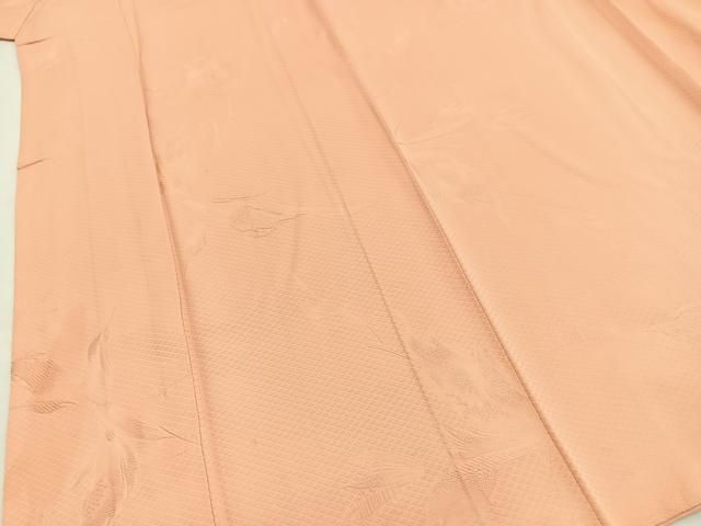 平和屋着物■上質な色無地　草花地紋　一斤染色　正絹　逸品　BAAY9429yc