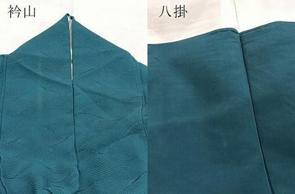 平和屋着物●上質な色無地　立波地紋　花浅葱色　正絹　逸品　BAAY9485yc