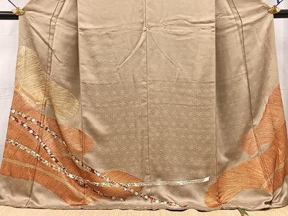 平和屋着物■豪華色留袖　駒刺繍　鬘帯花文　金彩　ロング丈　正絹　逸品　BAAY9486yc