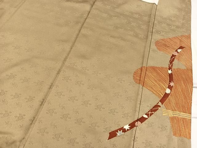 平和屋着物■豪華色留袖　駒刺繍　鬘帯花文　金彩　ロング丈　正絹　逸品　BAAY9486yc