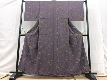 平和屋着物■上質な小紋　花蝶文　正絹　逸品　BAAY9487yc