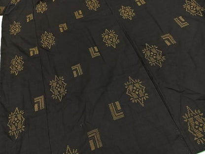 平和屋着物●本場大島紬　地空き　幾何学文様　正絹　逸品　BAAY9490yc