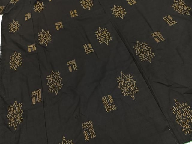 平和屋着物●本場大島紬　地空き　幾何学文様　正絹　逸品　BAAY9490yc