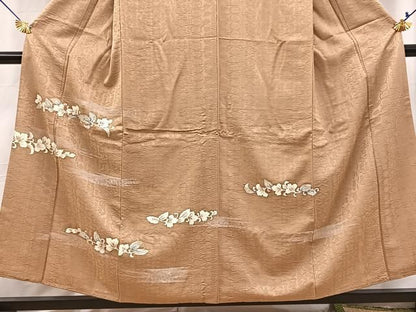 平和屋着物■訪問着　刺繍　横段更紗花文　金彩　正絹　逸品　BAAY9504yc
