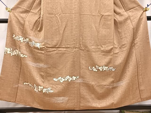 平和屋着物■訪問着　刺繍　横段更紗花文　金彩　正絹　逸品　BAAY9504yc