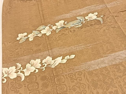 平和屋着物■訪問着　刺繍　横段更紗花文　金彩　正絹　逸品　BAAY9504yc