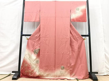平和屋着物●訪問着　鳳凰更紗花丸文　暈し染め　金銀彩　ロング丈　正絹　逸品　BAAY9506yc