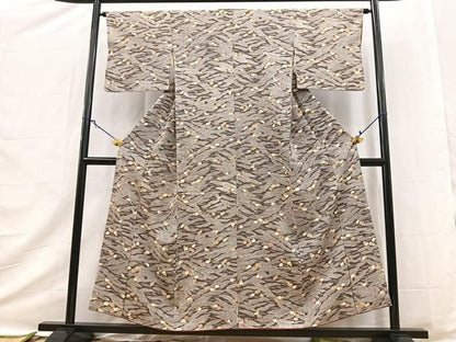 平和屋着物■上質な小紋　立波花文　正絹　逸品　BAAY9510yc