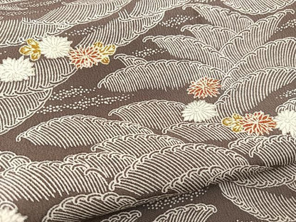 平和屋着物■上質な小紋　立波花文　正絹　逸品　BAAY9510yc
