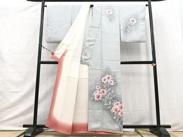 平和屋着物■訪問着　ろうけつ染め　草花文　暈し染め　正絹　逸品　BAAY9513yc