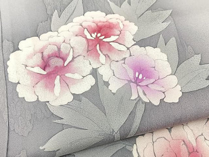 平和屋着物■訪問着　ろうけつ染め　草花文　暈し染め　正絹　逸品　BAAY9513yc