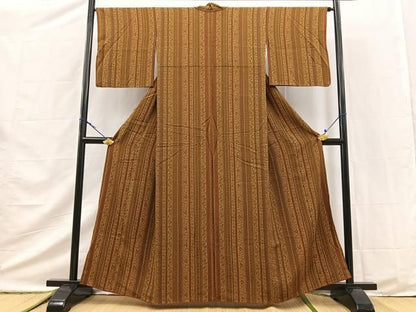 平和屋着物■上質な小紋　更紗間道　正絹　逸品　BAAY9524yc