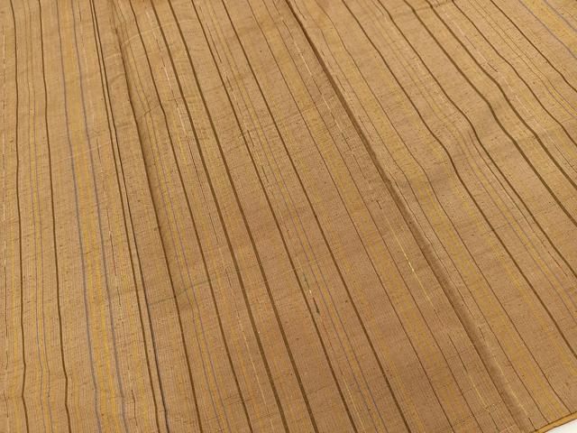 平和屋着物■信州織紬　縞　証紙付き　正絹　逸品　BAAY9529yc