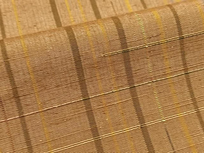 平和屋着物■信州織紬　縞　証紙付き　正絹　逸品　BAAY9529yc