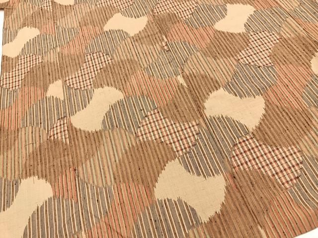 平和屋着物■上質な紬　城下町　吉祥文　反端付き　正絹　逸品　BAAY9530yc
