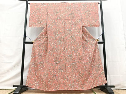 平和屋着物■上質な小紋　花丸文　正絹　逸品　BAAY9532yc