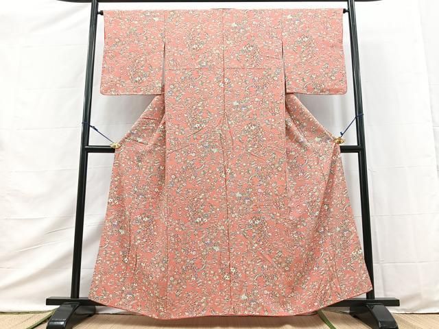 平和屋着物■上質な小紋　花丸文　正絹　逸品　BAAY9532yc