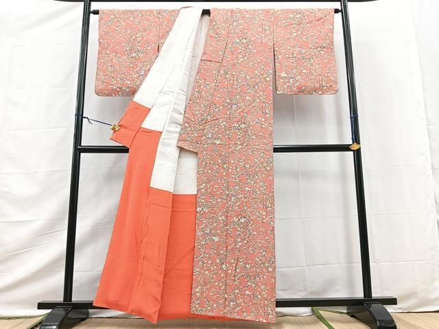 平和屋着物■上質な小紋　花丸文　正絹　逸品　BAAY9532yc