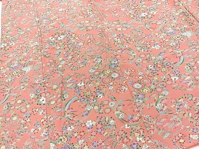 平和屋着物■上質な小紋　花丸文　正絹　逸品　BAAY9532yc