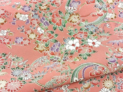 平和屋着物■上質な小紋　花丸文　正絹　逸品　BAAY9532yc