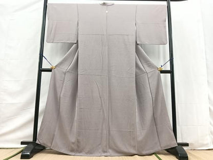 平和屋着物●上質な色無地　利休白茶色　正絹　逸品　BAAY9625yc