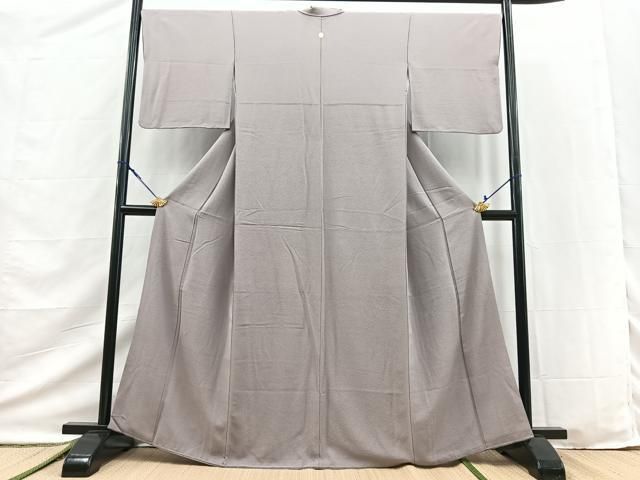 平和屋着物●上質な色無地　利休白茶色　正絹　逸品　BAAY9625yc