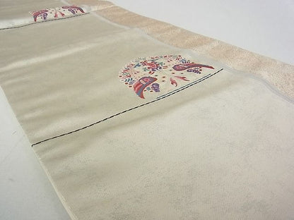 平和屋着物■六通柄袋帯 花鳥間道 金銀糸 逸品 bc0705