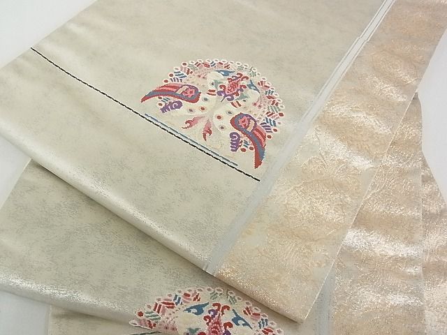 平和屋着物■六通柄袋帯 花鳥間道 金銀糸 逸品 bc0705