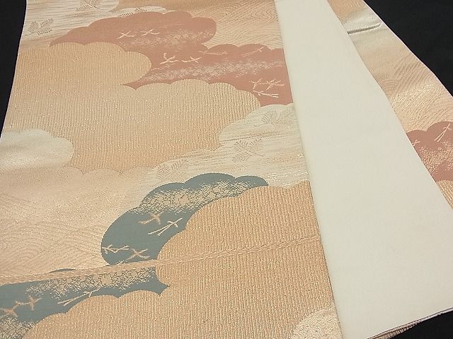 平和屋着物■六通柄袋帯 雲取りこぼれ松葉文 金銀糸 逸品 n-bs0009