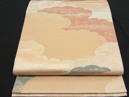 平和屋着物■六通柄袋帯 雲取りこぼれ松葉文 金銀糸 逸品 n-bs0009