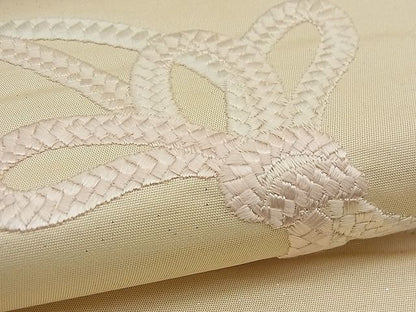平和屋着物■袋帯 駒刺繍 結び紐 銀糸 逸品 n-bs0025