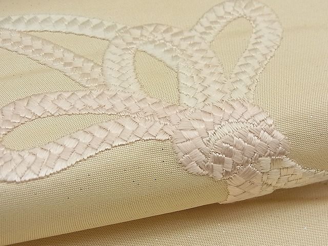 平和屋着物■袋帯 駒刺繍 結び紐 銀糸 逸品 n-bs0025