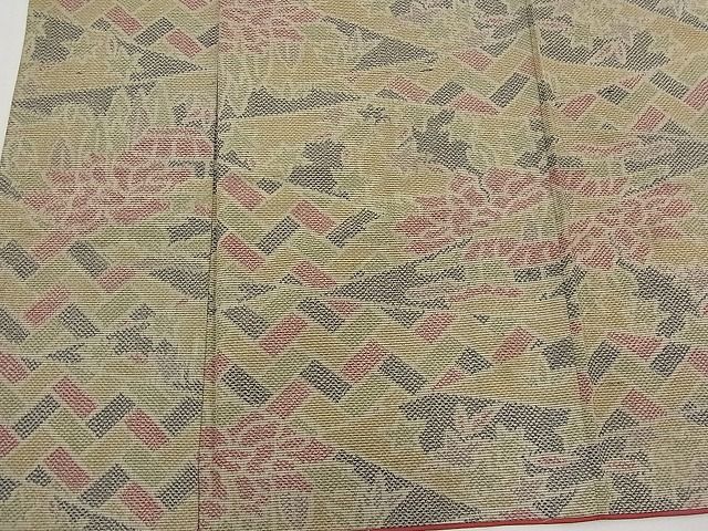 平和屋着物■上質な紬　檜垣御所解花文　逸品　n-bs0181