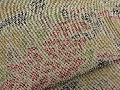 平和屋着物■上質な紬　檜垣御所解花文　逸品　n-bs0181