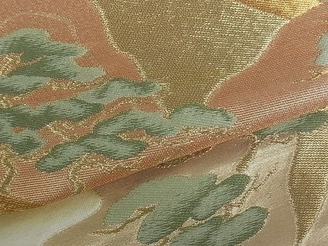 平和屋着物■六通柄袋帯 風景松文 金糸 逸品 by0418
