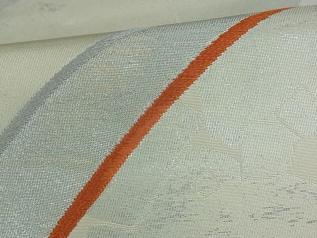 平和屋着物■西陣 六通柄 本袋帯 地紙重ね箔散らし文 銀糸 逸品 by0422